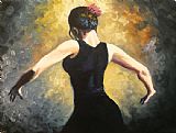 Flamenco Dancer Canvas Paintings - flamenco dancer 4